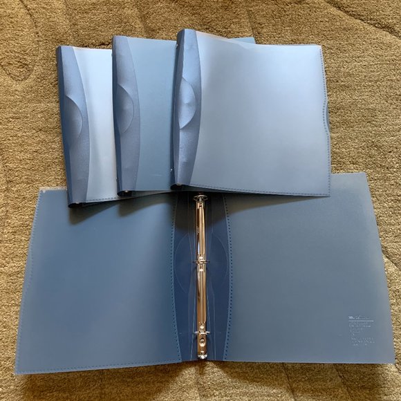 World Wide Plastic Blue Binders - set of 4 - Picture 3 of 4